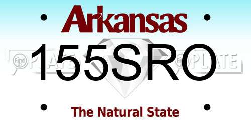 155SRO Arkansas License Plate