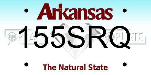 155SRQ Arkansas License Plate
