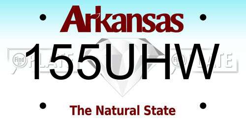 155UHW Arkansas License Plate