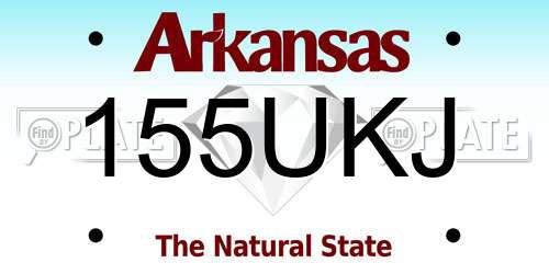 155UKJ Arkansas License Plate