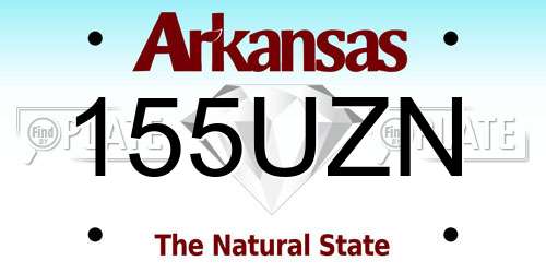 155UZN Arkansas License Plate