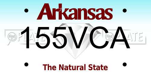 155VCA Arkansas License Plate