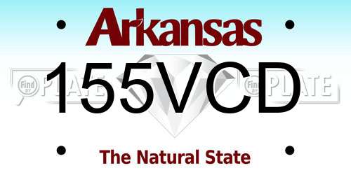 155VCD Arkansas License Plate