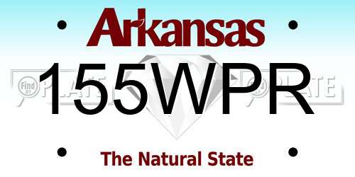 155WPR Arkansas License Plate