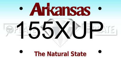 155XUP Arkansas License Plate