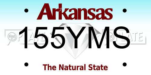 155YMS Arkansas License Plate