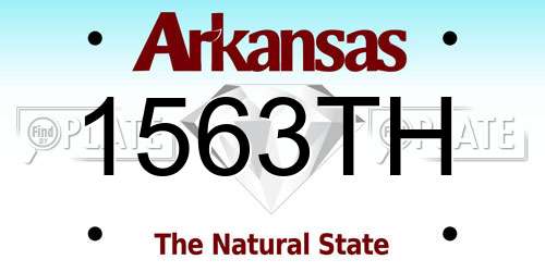 1563TH Arkansas License Plate