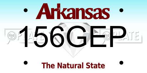 156GEP Arkansas License Plate
