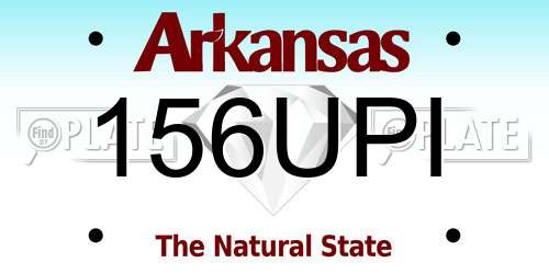 156UPI Arkansas License Plate