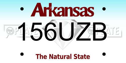 156UZB Arkansas License Plate