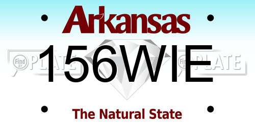 156WIE Arkansas License Plate