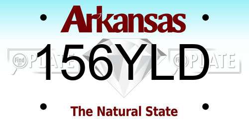 156YLD Arkansas License Plate