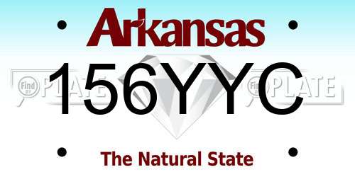 156YYC Arkansas License Plate