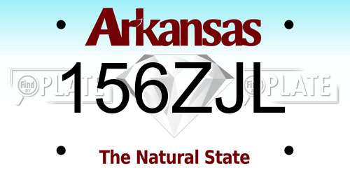 156ZJL Arkansas License Plate
