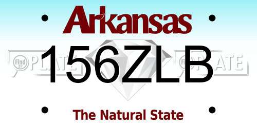 156ZLB Arkansas License Plate