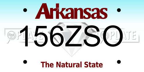 156ZSO Arkansas License Plate