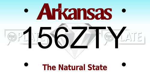 156ZTY Arkansas License Plate