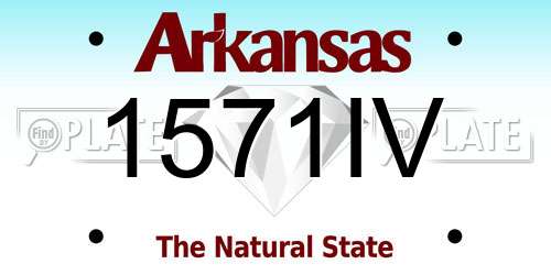 1571IV Arkansas License Plate