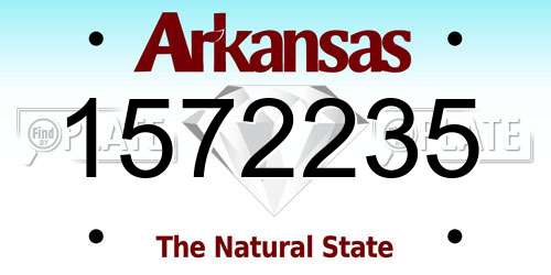1572235 Arkansas License Plate