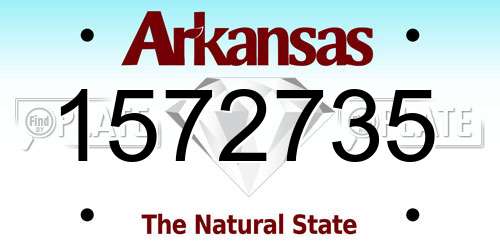 1572735 Arkansas License Plate