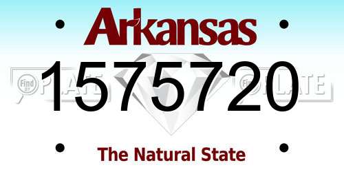1575720 Arkansas License Plate