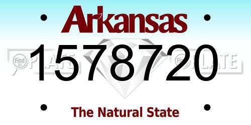 1578720 Arkansas License Plate