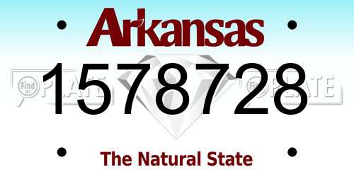 1578728 Arkansas License Plate