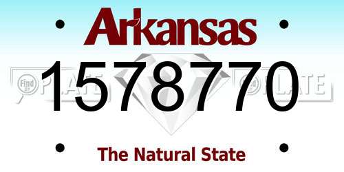 1578770 Arkansas License Plate