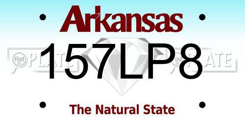 157LP8 Arkansas License Plate