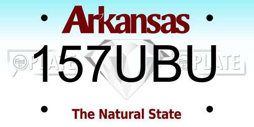 157UBU Arkansas License Plate