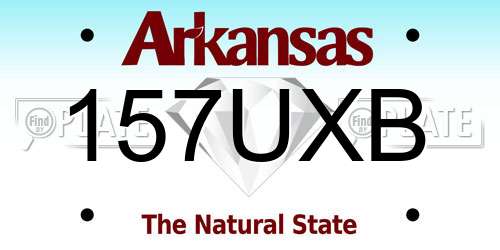 157UXB Arkansas License Plate