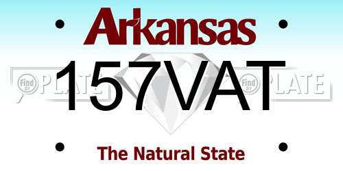 157VAT Arkansas License Plate