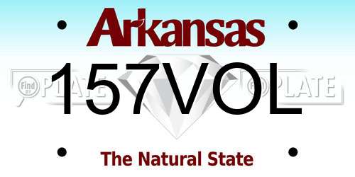 157VOL Arkansas License Plate