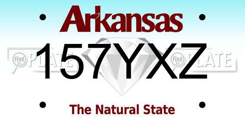 157YXZ Arkansas License Plate