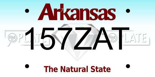 157ZAT Arkansas License Plate