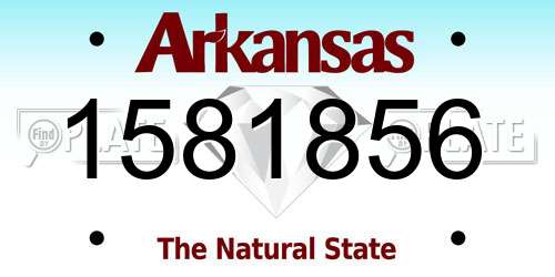 1581856 Arkansas License Plate