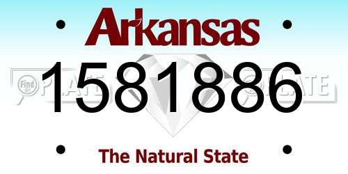 1581886 Arkansas License Plate