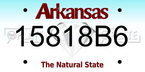 15818B6 Arkansas License Plate