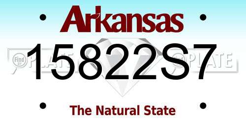 15822S7 Arkansas License Plate