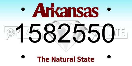 1582550 Arkansas License Plate