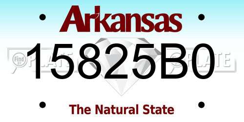 15825B0 Arkansas License Plate