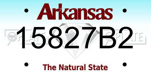 15827B2 Arkansas License Plate
