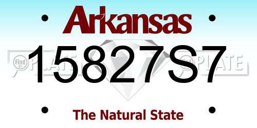 15827S7 Arkansas License Plate