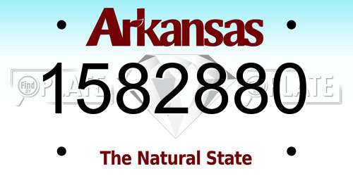 1582880 Arkansas License Plate