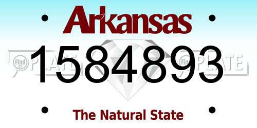1584893 Arkansas License Plate