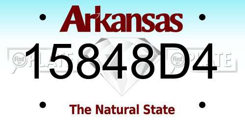 15848D4 Arkansas License Plate