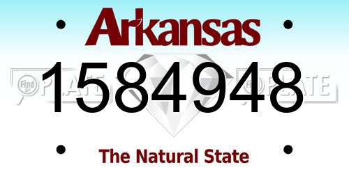 1584948 Arkansas License Plate