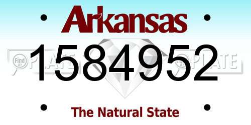 1584952 Arkansas License Plate