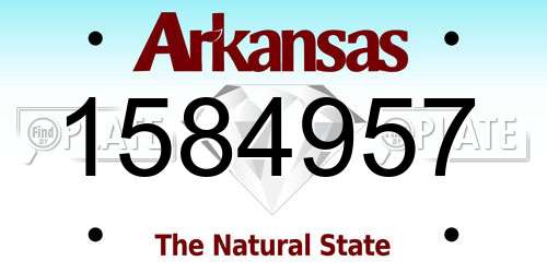 1584957 Arkansas License Plate