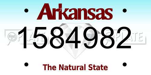 1584982 Arkansas License Plate